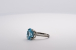 Bague Zircon Bleu de Synthèse Taille Ovale 12 x 10 mm