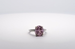 Bague Zircon Rose de Synthèse Taille Ovale 12 x 10 mm