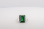 Bague Zircon Vert de Synthèse Taille Emeraude 12 x 10 mm